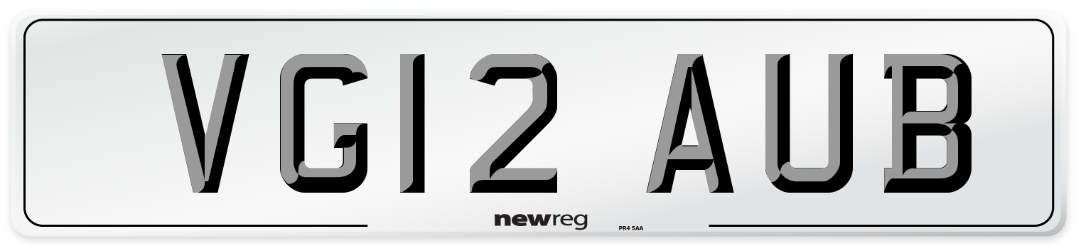 VG12 AUB Number Plate from New Reg
